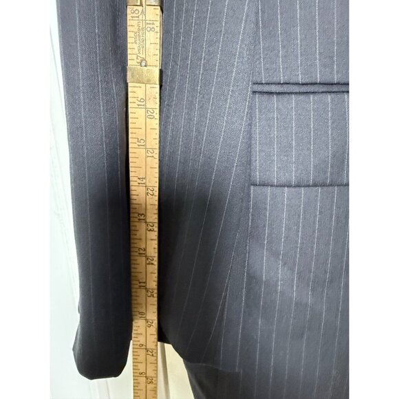 Ponto Uomo Charcoal Gray Pinstripe 100% Wool Mens Suit Jacket Blazer 54R NWT - Picture 12 of 14